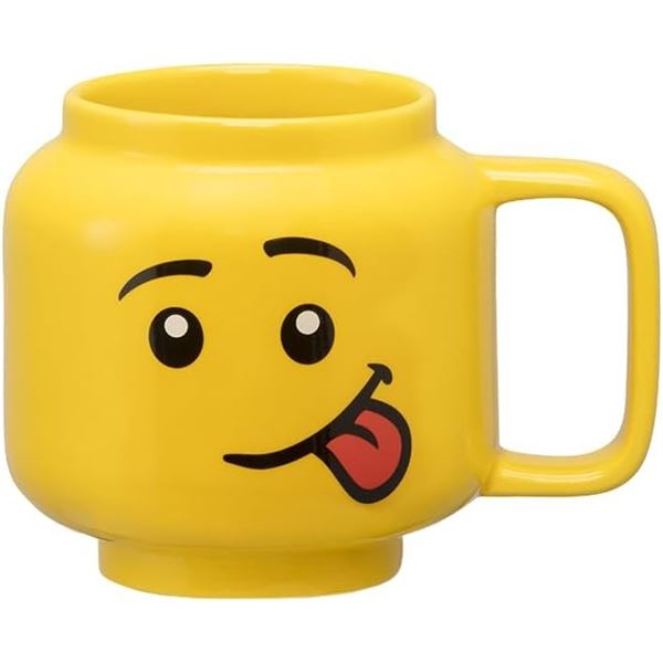 LEGO Ceramic Mug - Silly Face Design (255ml) Classic LEGO MiniFigure Head Design - New in Box!