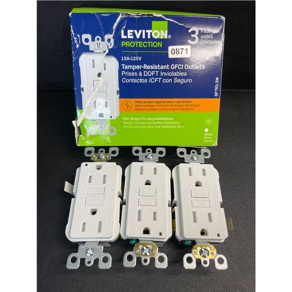 Leviton 3-Pack Tamper-Resistant GFCI Outlets/Receptacles (15A-125V) - New