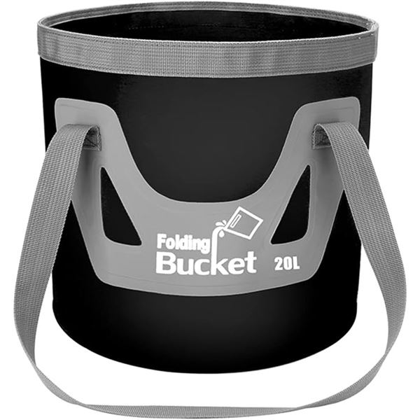 Foldable Bucket (20L) Collapsible Water Bucket - Great for Outdoors, Car Washing, Cleaning, etc. New