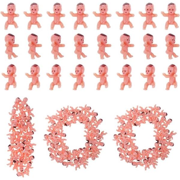 7-Packs of Mini Plastic Babies/Dolls (100pcs Per Pack) Mini 1-Inch Size - New Sealed
