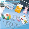 Image 8 : 4 Boxes (50pcs Each) Keychains with Chain and 50pcs Jump Rings - Great for DIY Keychains - New