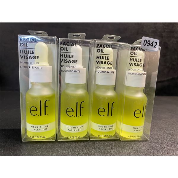 Lot of 4 E.L.F. Nourishing Facial Oils (15ml) Hydrating & Moisturizing for Skin Care - New