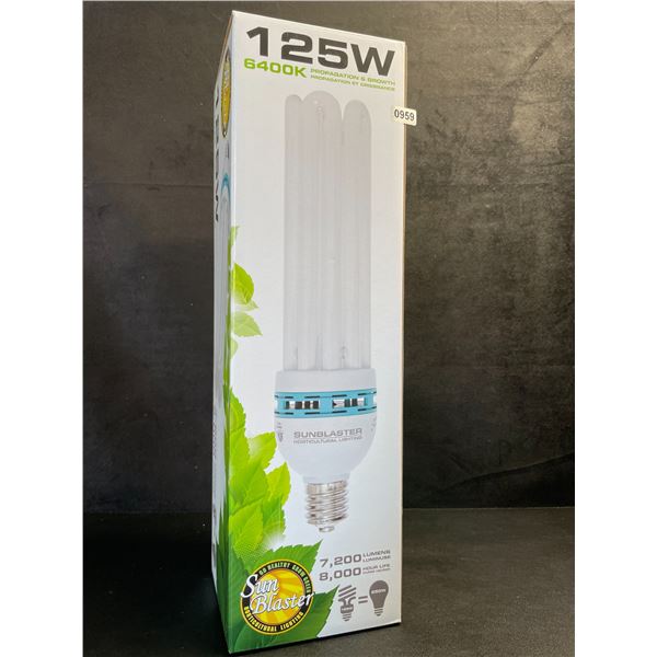 SunBlaster 125W 6400K Grow Light Bulb - 7,200 Lumens, Propagation & Growth Bulb - New!