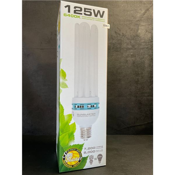 SunBlaster 125W 6400K Grow Light Bulb - 7,200 Lumens, Propagation & Growth Bulb - New!
