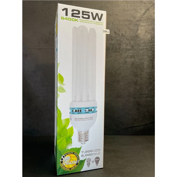 SunBlaster 125W 6400K Grow Light Bulb - 7,200 Lumens, Propagation & Growth Bulb - New!