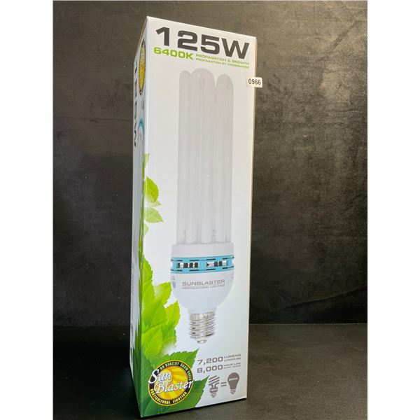 SunBlaster 125W 6400K Grow Light Bulb - 7,200 Lumens, Propagation & Growth Bulb - New!