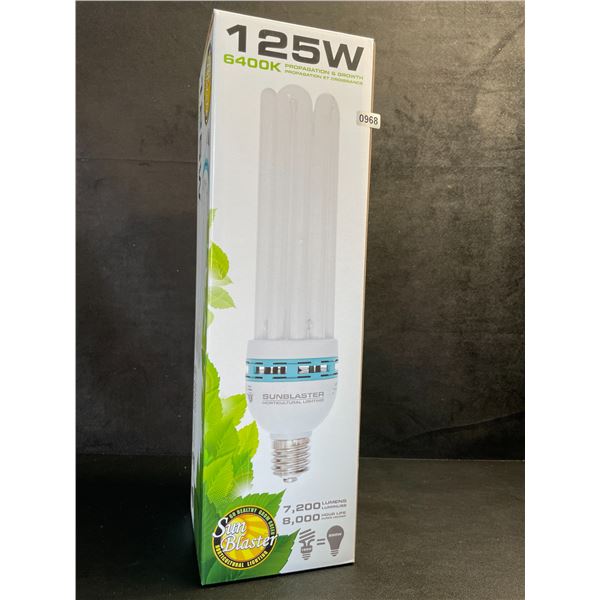 SunBlaster 125W 6400K Grow Light Bulb - 7,200 Lumens, Propagation & Growth Bulb - New!