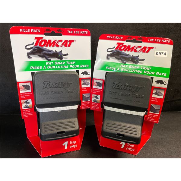 Lot of 2 TomCat Rat Snap Traps - Easy Set, Reusable, No-Touch Disposal Rodent Control - New