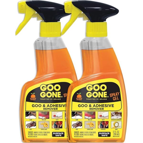 2-Pack of Goo Gone (355ml) Goo & Adhesive Remover Spray Gels with Scraper Tool - New!