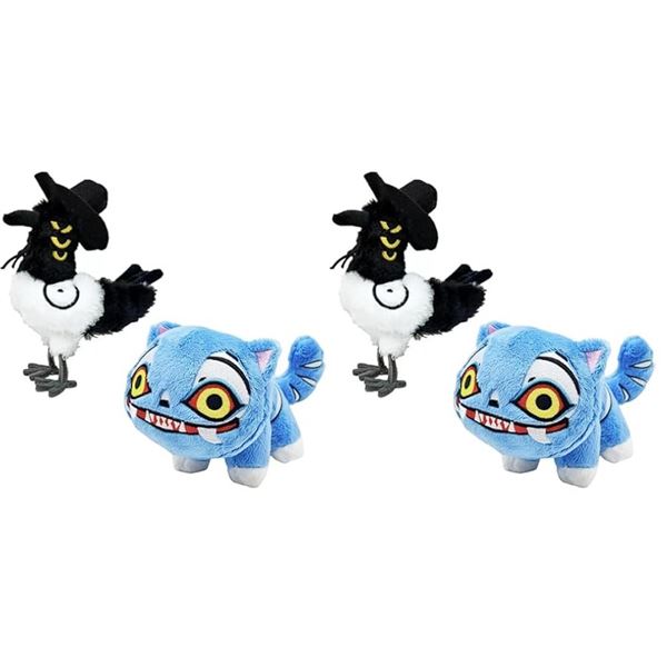 Lot of 4 K-Pop Demon Hunter Plushies - 2x Derpy Tiger & 2x Sussie Magpie Bird - New Sealed