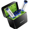 Image 1 : 8-Pack Rechargeable AA Lithium Batteries with Charger Box; 3800mWh High-Capacity Li-Ion Battery Set