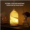 Image 3 : Glass Ultrasonic Aromatherapy Diffuser (120ml) with 7-Color Changing LED Lights & Wood Base - New!