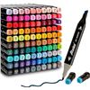 Image 1 : 100PCS Dual-Tip Artist Markers Set - Multi-Color Alcohol Markers for Drawing/Sketching - NEW