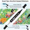 Image 2 : 100PCS Dual-Tip Artist Markers Set - Multi-Color Alcohol Markers for Drawing/Sketching - NEW