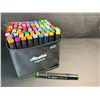Image 5 : 100PCS Dual-Tip Artist Markers Set - Multi-Color Alcohol Markers for Drawing/Sketching - NEW