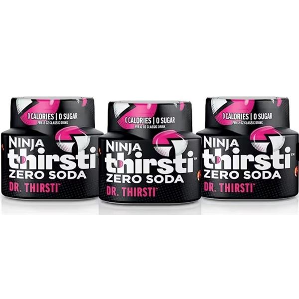 3-Pack Box of Ninja Thirsti ZERO SODA Dr. Thirsti Flavored Water Drops (61.5mL) New Sealed