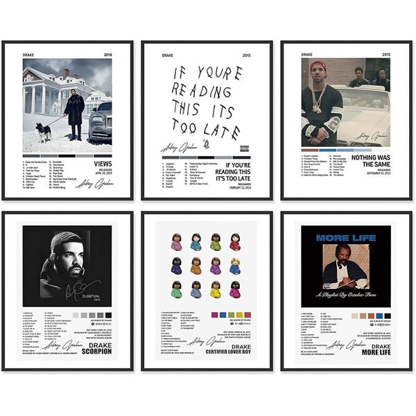 Lot of 3 6-Packs Drake 8 x 10" Music Album Cover Artwork Canvas Prints - Unframed - Brand New