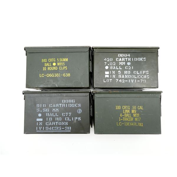 ASSORTED METAL AMMO TIN LOT