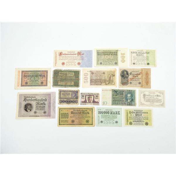 ASSORTED 1920'S GERMAN BANK NOTE LOT