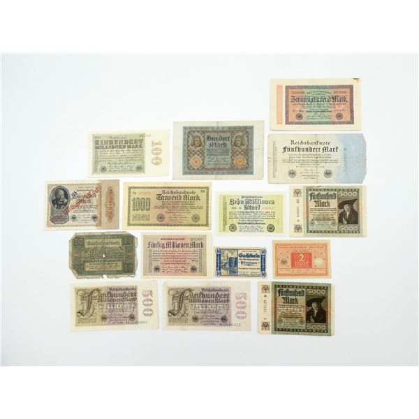 ASSORTED 1920'S GERMAN BANK NOTE LOT