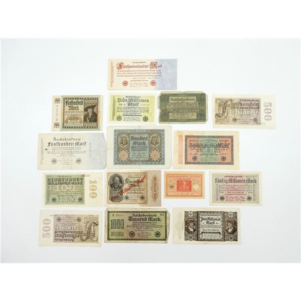 ASSORTED 1920'S GERMAN BANK NOTE LOT