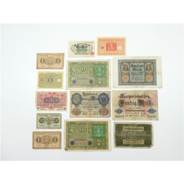 ASSORTED WWI / POST-WWI BANK NOTE LOT