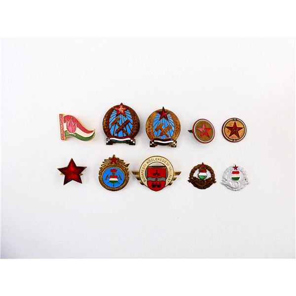 ASSORTED HUNGARIAN COMMUNIST ERA CAP BADGE LOT
