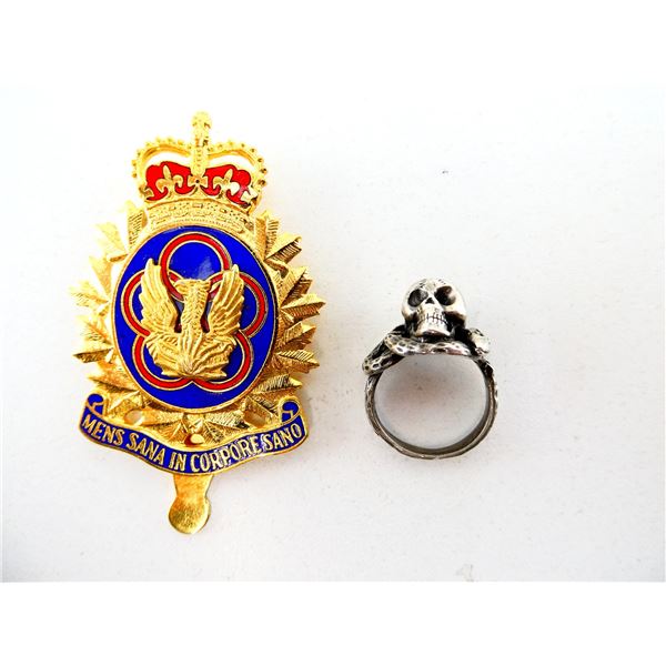 CANADIAN / REPRODUCTION GERMAN BADGE AND RING LOT