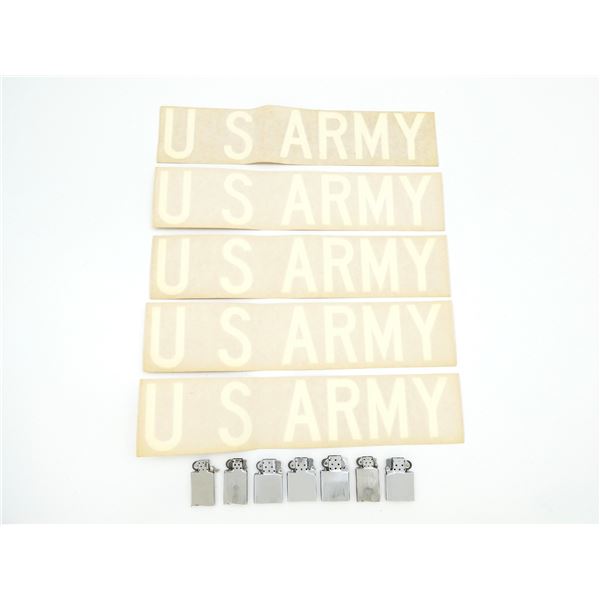 U.S. ARMY STICKERS AND ZIPPO INSERTS LOT