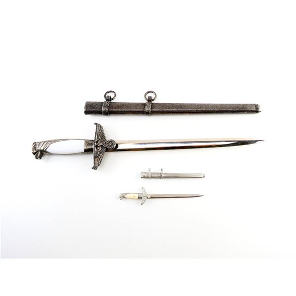 REPRODUCTION GERMAN DIPLOMATIC OFFICIALS DAGGER WITH MINIATURE DAGGER LOT