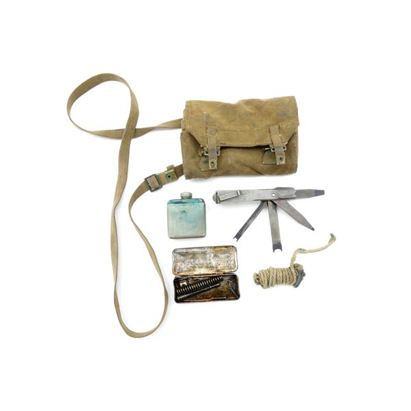 WWII CANADIAN / BRITISH MILITARY BREN LMG SPARE PARTS WALLET WITH PARTS LOT