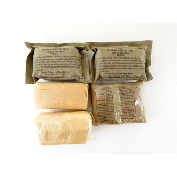 ASSORTED MILITARY FIELD DRESSINGS LOT