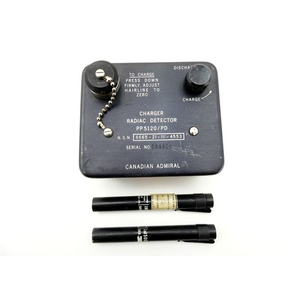 CANADIAN MILITARY CHARGER RADIAC DETECTOR AND RADIAC PENS LOT