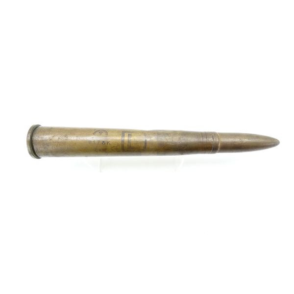 WWII BRITISH MILITARY 40MM BOFORS ROUND INERT