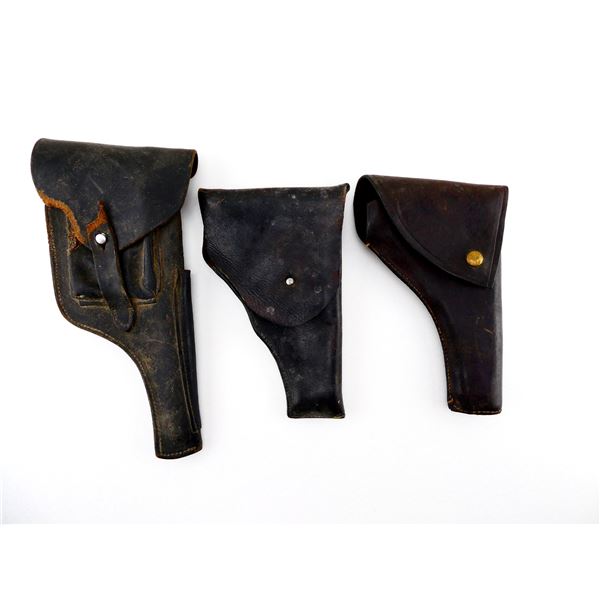 ASSORTED MILITARY LEATHER HOLSTERS LOT