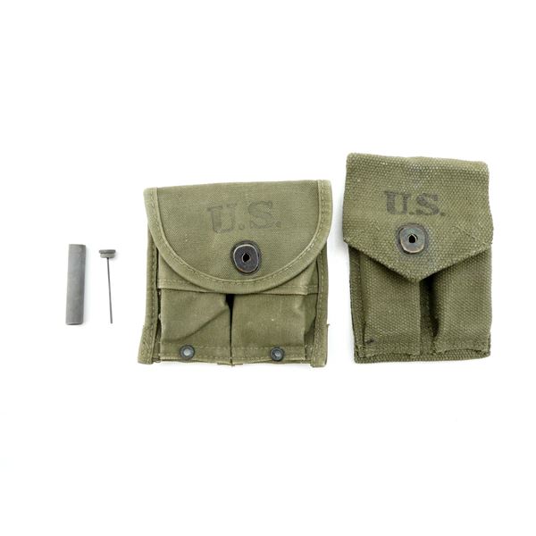 WWII U.S. MILITARY MAG POUCHES AND OILER LOT
