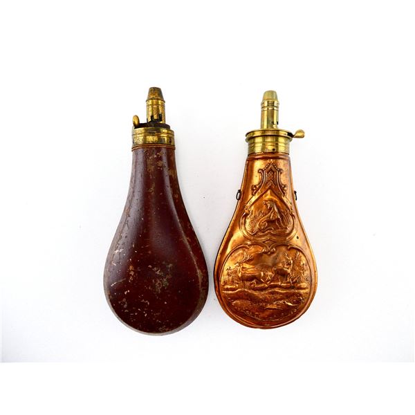 ASSORTED ANTIQUE POWDER FLASK LOT