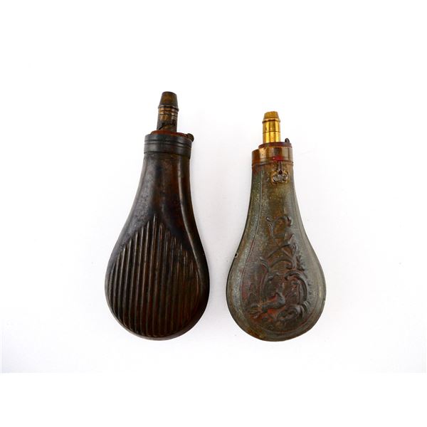 ASSORTED ANTIQUE POWDER FLASK LOT