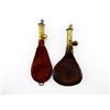 Image 1 : ASSORTED VINTAGE LEATHER SHOT / POWDER FLASK LOT