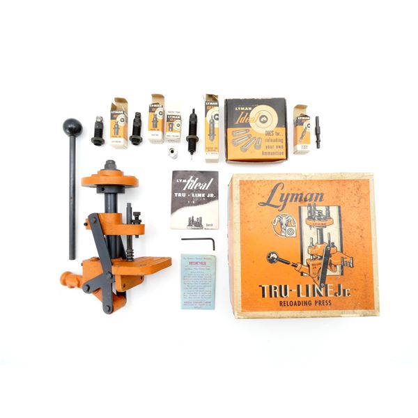 LYMAN TRU-LINE JUNIOR 310 RELOADING PRESS AND ACCESSORIES LOT