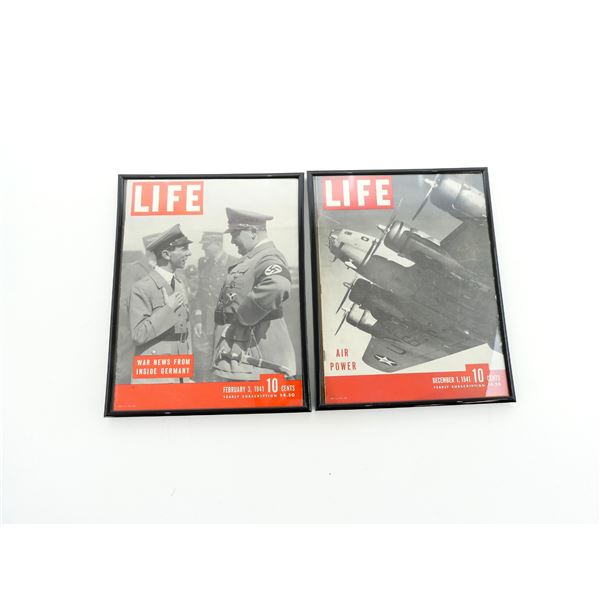 ASSORTED WWII "LIFE" FRAMED MAGAZINES LOT