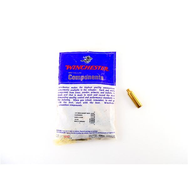 NEW NON-PRIMED WINCHESTER .270 WIN SHORT MAG BRASS CASES LOT
