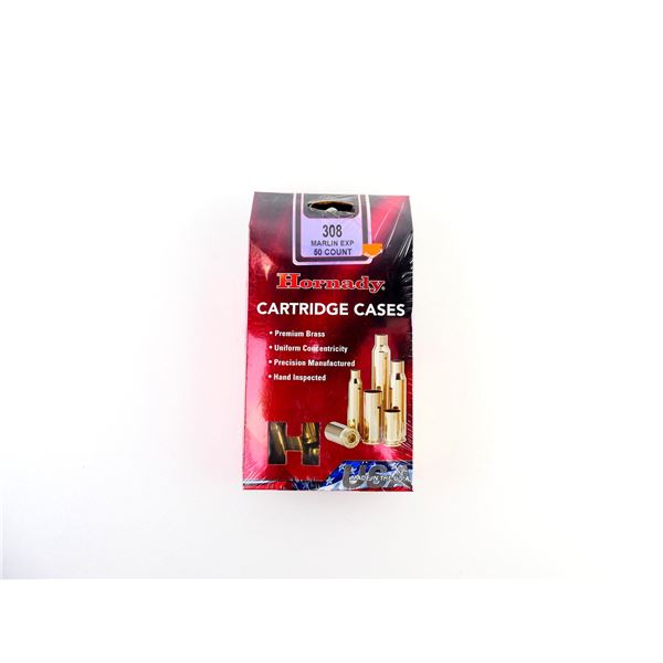 NEW NON-PRIMED HORNADY .308 MARLIN EXP BRASS CASES LOT