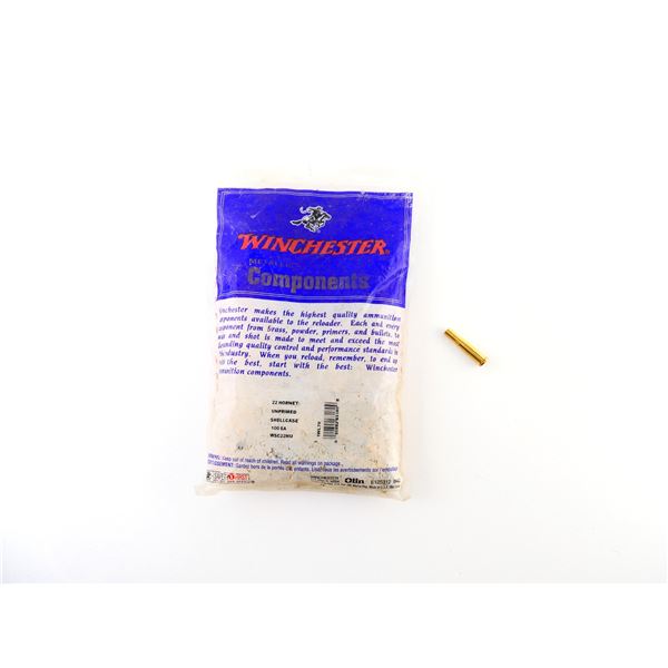 NEW NON-PRIMED WINCHESTER .22 HORNET BRASS CASES LOT