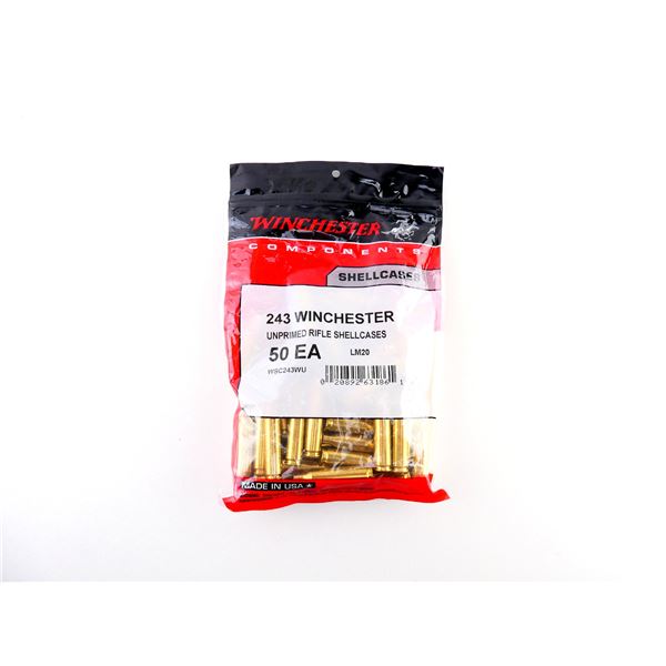 NEW NON-PRIMED WINCHESTER .243 WIN BRASS CASES LOT