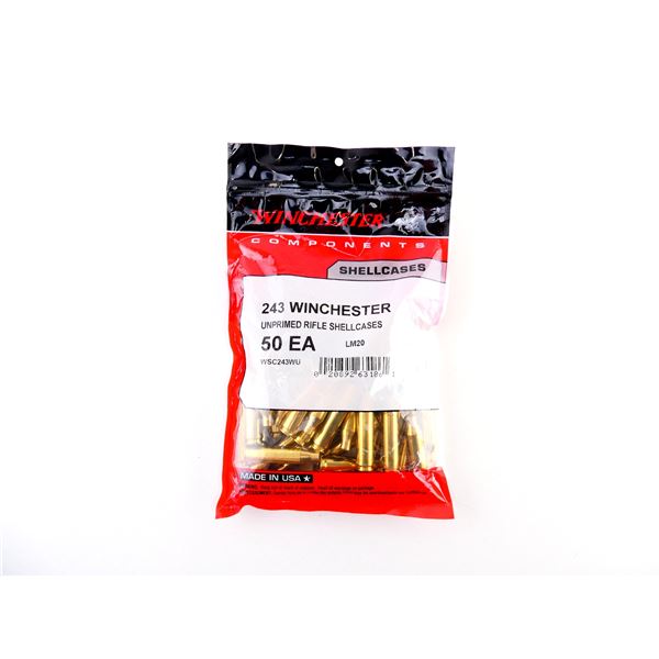 NEW NON-PRIMED WINCHESTER .243 WIN BRASS CASES LOT