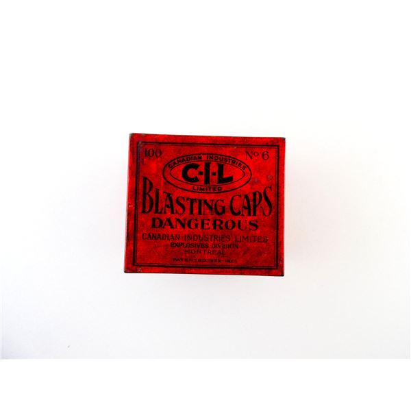 COLLECTIBLE EMPTY CIL BLASTING CAPS NO.6 TIN LOT