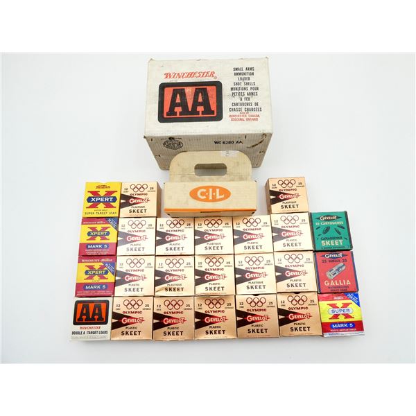 COLLECTIBLE ASSORTED EMPTY 12 GAUGE SHOT SHELL BOXES LOT