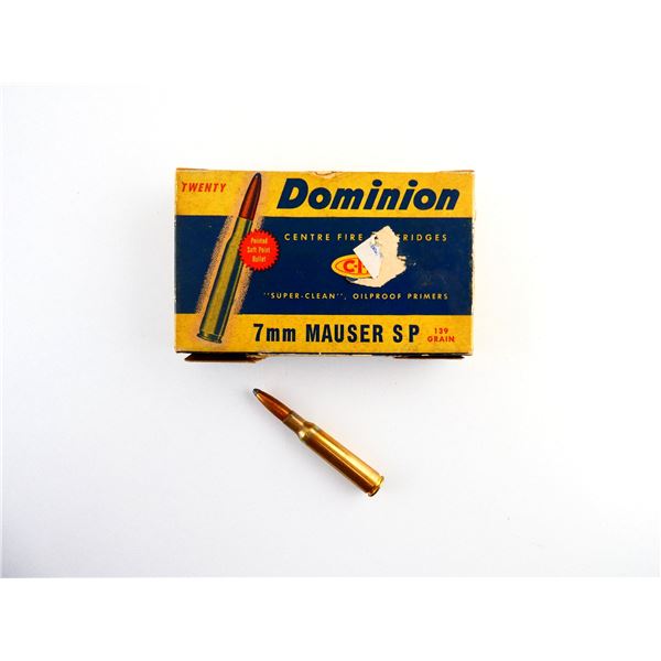 COLLECTIBLE DOMINION 7MM MAUSER AMMO LOT