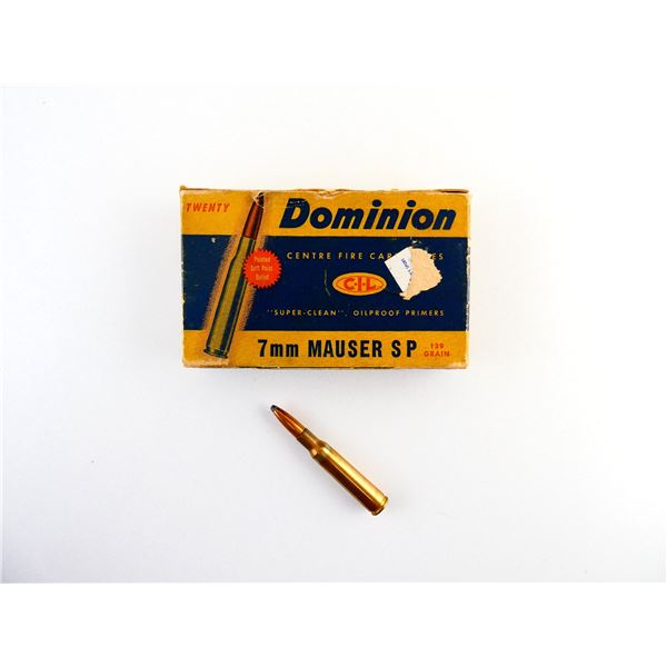 COLLECTIBLE DOMINION 7MM MAUSER AMMO LOT